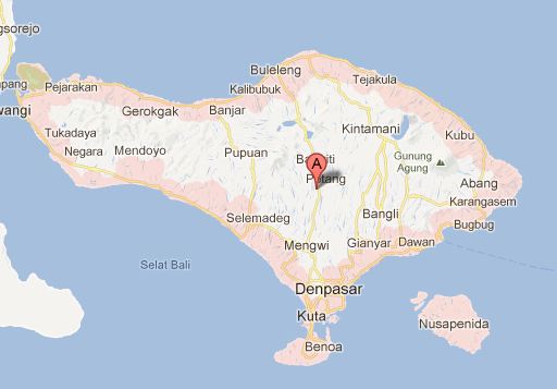 map Bali indonesia