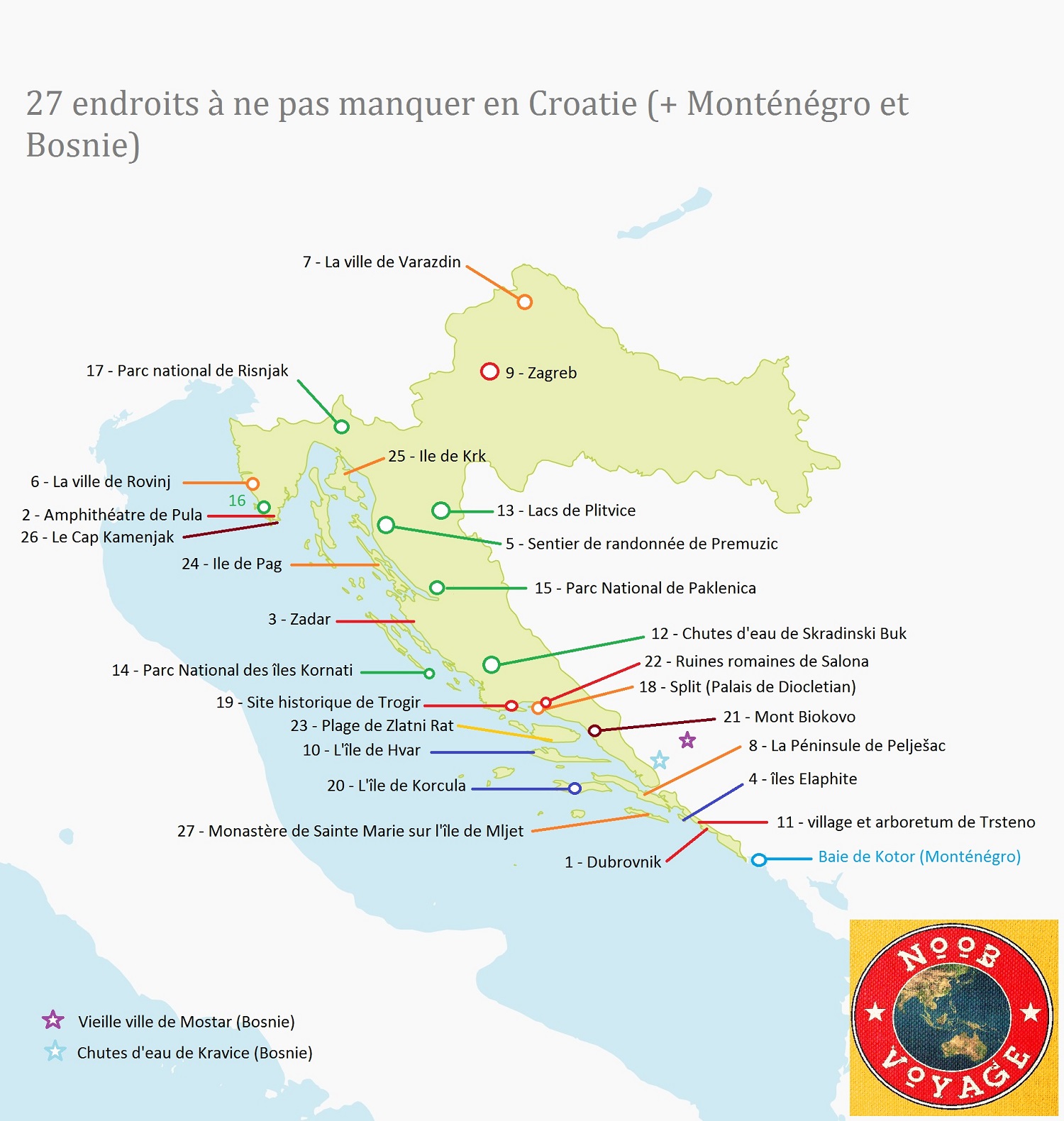 carte croatie détaillée tourisme