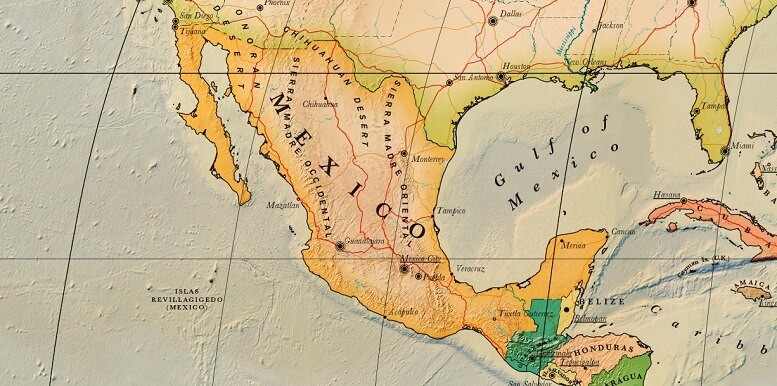 carte touristique mexique détaillée